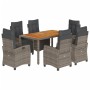 Set comedor jardín 7 pzas y cojines ratán sintético gris de , Conjuntos de jardín - Ref: Foro24-3212915, Precio: 916,26 €, De...