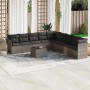 Set de sofás de jardín 10 pzas con cojines ratán sintético gris de , Conjuntos de jardín - Ref: Foro24-3249629, Precio: 584,8...