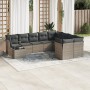 Set de sofás de jardín 10 pzas con cojines ratán sintético gris de , Conjuntos de jardín - Ref: Foro24-3250029, Precio: 628,8...