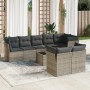 Set de muebles de jardín 9 pzas y cojines ratán sintético gris de , Conjuntos de jardín - Ref: Foro24-3249759, Precio: 581,27...