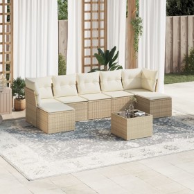 Juego de sofás de jardín con cojines beige 8 pzas ratán PE de , Conjuntos de jardín - Ref: Foro24-3249877, Precio: 485,96 €, ...