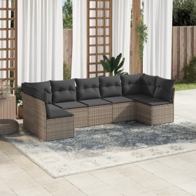 Set de sofás de jardín 7 piezas con cojines ratán PE gris de , Conjuntos de jardín - Ref: Foro24-3249269, Precio: 415,03 €, D...