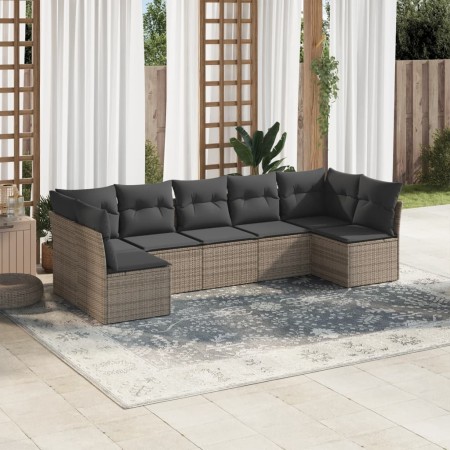 Set de sofás de jardín 7 piezas con cojines ratán PE gris de , Conjuntos de jardín - Ref: Foro24-3249269, Precio: 415,03 €, D...