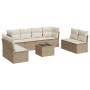 Set de sofás de jardín 9 pzas con cojines ratán sintético beige de , Conjuntos de jardín - Ref: Foro24-3249297, Precio: 536,0...
