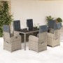 Set comedor jardín 7 pzas y cojines ratán sintético gris de , Conjuntos de jardín - Ref: Foro24-3212218, Precio: 811,57 €, De...