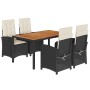 Set de muebles jardín 5 pzas con cojines ratán sintético negro de , Conjuntos de jardín - Ref: Foro24-3212224, Precio: 588,96...
