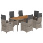 Set comedor jardín 7 pzas y cojines ratán sintético gris de , Conjuntos de jardín - Ref: Foro24-3212245, Precio: 799,66 €, De...