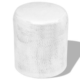 Taburete/mesa de centro de aluminio martillado plateado en Mesas auxiliares | Comprar online en Foru.es