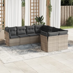 Set de sofás de jardín 8 pzas y cojines ratán sintético gris de , Conjuntos de jardín - Ref: Foro24-3250429, Precio: 505,68 €...