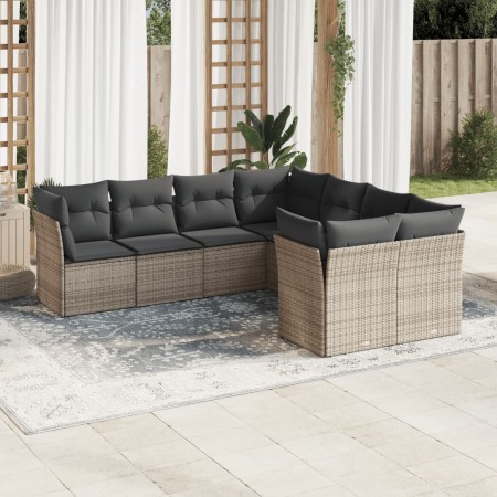 Set de sofás de jardín 8 pzas y cojines ratán sintético gris de , Conjuntos de jardín - Ref: Foro24-3250429, Precio: 505,68 €...