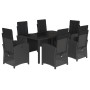 Set de comedor de jardín 7 pzas y cojines ratán sintético negro de , Conjuntos de jardín - Ref: Foro24-3212459, Precio: 865,3...