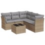 Juego de sofás jardín con cojines 6 pzas ratán sintético beige de , Conjuntos de jardín - Ref: Foro24-3249468, Precio: 397,80...