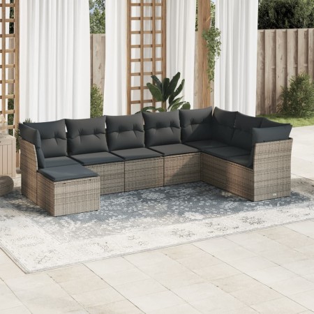 Set de sofás de jardín 8 pzas y cojines ratán sintético gris de , Conjuntos de jardín - Ref: Foro24-3249889, Precio: 515,18 €...