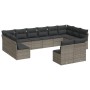 Set de sofás de jardín 12 pzas con cojines ratán sintético gris de , Conjuntos de jardín - Ref: Foro24-3250209, Precio: 659,5...