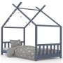 Estructura de cama infantil madera maciza pino gris 80x160 cm de vidaXL, Cunas y camas para niños - Ref: Foro24-283371, Preci...