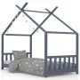 Estructura de cama infantil madera maciza pino gris 80x160 cm de vidaXL, Cunas y camas para niños - Ref: Foro24-283371, Preci...