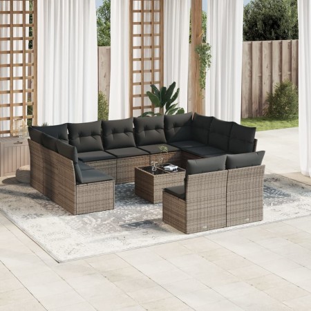 Set de sofás de jardín 12 pzas con cojines ratán sintético gris de , Conjuntos de jardín - Ref: Foro24-3250199, Precio: 641,8...