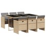Set comedor de jardín 7 pzas con cojines ratán sintético beige de , Conjuntos de jardín - Ref: Foro24-3210552, Precio: 687,35...
