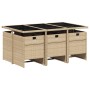 Set comedor de jardín 7 pzas con cojines ratán sintético beige de , Conjuntos de jardín - Ref: Foro24-3210552, Precio: 687,35...