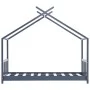 Estructura de cama infantil madera maciza pino gris 80x160 cm de vidaXL, Cunas y camas para niños - Ref: Foro24-283371, Preci...