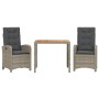Set comedor de jardín 3 piezas con cojines ratán sintético gris de , Conjuntos de jardín - Ref: Foro24-3212239, Precio: 341,3...