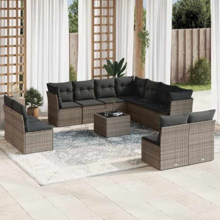 Set de sofás de jardín 12 pzas con cojines ratán sintético gris de , Conjuntos de jardín - Ref: Foro24-3249669, Precio: 713,9...