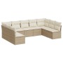 Set de sofás de jardín 9 pzas con cojines ratán sintético beige de , Conjuntos de jardín - Ref: Foro24-3249907, Precio: 584,9...
