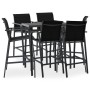 Mesa alta y taburetes de bar de jardín 7 piezas negro y gris de , Conjuntos de jardín - Ref: Foro24-3073578, Precio: 625,03 €...