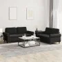2-piece black velvet sofa set with cushions by , Sofas - Ref: Foro24-3202215, Price: 465,92 €, Discount: %