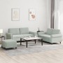Juego de sofás con cojines 3 piezas terciopelo gris claro de , Sofás - Ref: Foro24-3202220, Precio: 544,15 €, Descuento: %