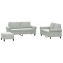 Juego de sofás con cojines 3 piezas terciopelo gris claro de , Sofás - Ref: Foro24-3202220, Precio: 544,15 €, Descuento: %