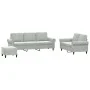 Juego de sofás con cojines 3 piezas terciopelo gris claro de , Sofás - Ref: Foro24-3202260, Precio: 593,15 €, Descuento: %