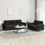 2-piece black velvet sofa set with cushions by , Sofas - Ref: Foro24-3202255, Price: 556,03 €, Discount: %