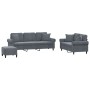 Juego de sofás con cojines 3 piezas terciopelo gris oscuro de , Sofás - Ref: Foro24-3202281, Precio: 610,81 €, Descuento: %