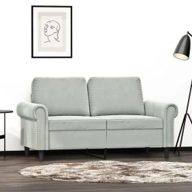 Sofá de 2 plazas de terciopelo gris claro 120 cm de , Sofás - Ref: Foro24-359519, Precio: 269,77 €, Descuento: %