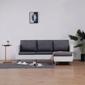 Sofá de 3 plazas con cojines cuero sintético blanco de , Sofás - Ref: Foro24-282286, Precio: 379,54 €, Descuento: %