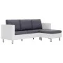 Sofá de 3 plazas con cojines cuero sintético blanco de , Sofás - Ref: Foro24-282286, Precio: 379,54 €, Descuento: %
