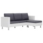 Sofá de 3 plazas con cojines cuero sintético blanco de , Sofás - Ref: Foro24-282286, Precio: 385,08 €, Descuento: %