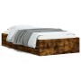 Cama con cajones madera de ingeniería roble ahumado 90x190 cm de , Camas y somieres - Ref: Foro24-3207326, Precio: 129,08 €, ...