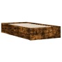 Cama con cajones madera de ingeniería roble ahumado 90x190 cm de , Camas y somieres - Ref: Foro24-3207326, Precio: 129,08 €, ...