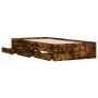 Cama con cajones madera de ingeniería roble ahumado 90x190 cm de , Camas y somieres - Ref: Foro24-3207326, Precio: 129,08 €, ...