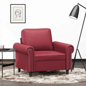 Sillón cuero sintético rojo tinto 60 cm de , Sofás - Ref: Foro24-359497, Precio: 168,61 €, Descuento: %
