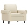 Sillón cuero sintético crema 60 cm de , Sofás - Ref: Foro24-359495, Precio: 171,30 €, Descuento: %