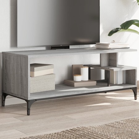 Mueble de TV madera de ingeniería y acero roble 102x40x41 cm de , Muebles TV - Ref: Foro24-842414, Precio: 58,67 €, Descuento: %