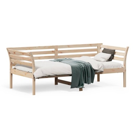 Sofá cama de madera maciza de pino 75x190 cm de , Camas y somieres - Ref: Foro24-842882, Precio: 104,79 €, Descuento: %