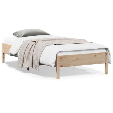 Estructura de cama madera maciza de pino 100x200 cm de , Camas y somieres - Ref: Foro24-842706, Precio: 77,85 €, Descuento: %
