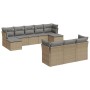Juego de sofás jardín con cojines beige 10 pzas ratán sintético de , Conjuntos de jardín - Ref: Foro24-3250168, Precio: 643,1...