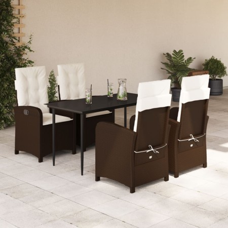 Set comedor de jardín 5 piezas y cojines ratán sintético marrón de , Conjuntos de jardín - Ref: Foro24-3212333, Precio: 575,6...