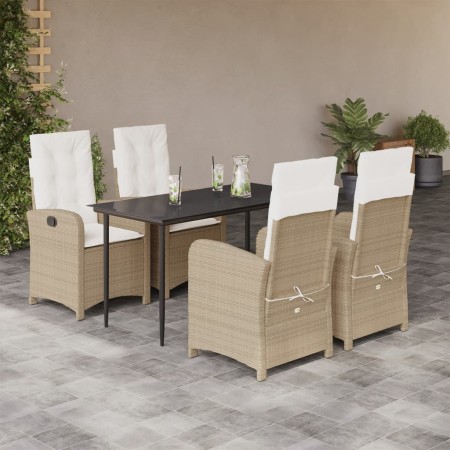 Set comedor de jardín 5 pzas con cojines ratán sintético beige de , Conjuntos de jardín - Ref: Foro24-3212373, Precio: 554,63...