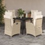 Set comedor de jardín 5 pzas con cojines ratán sintético beige en Conjuntos de jardín | Comprar online en Foru.es